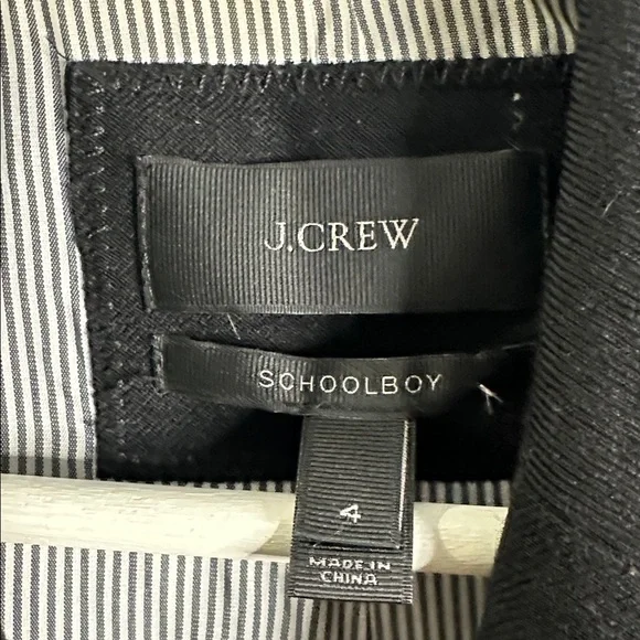 J. Crew Black school boy wool Blazer Gold Buttons size 4 preppy, office, career